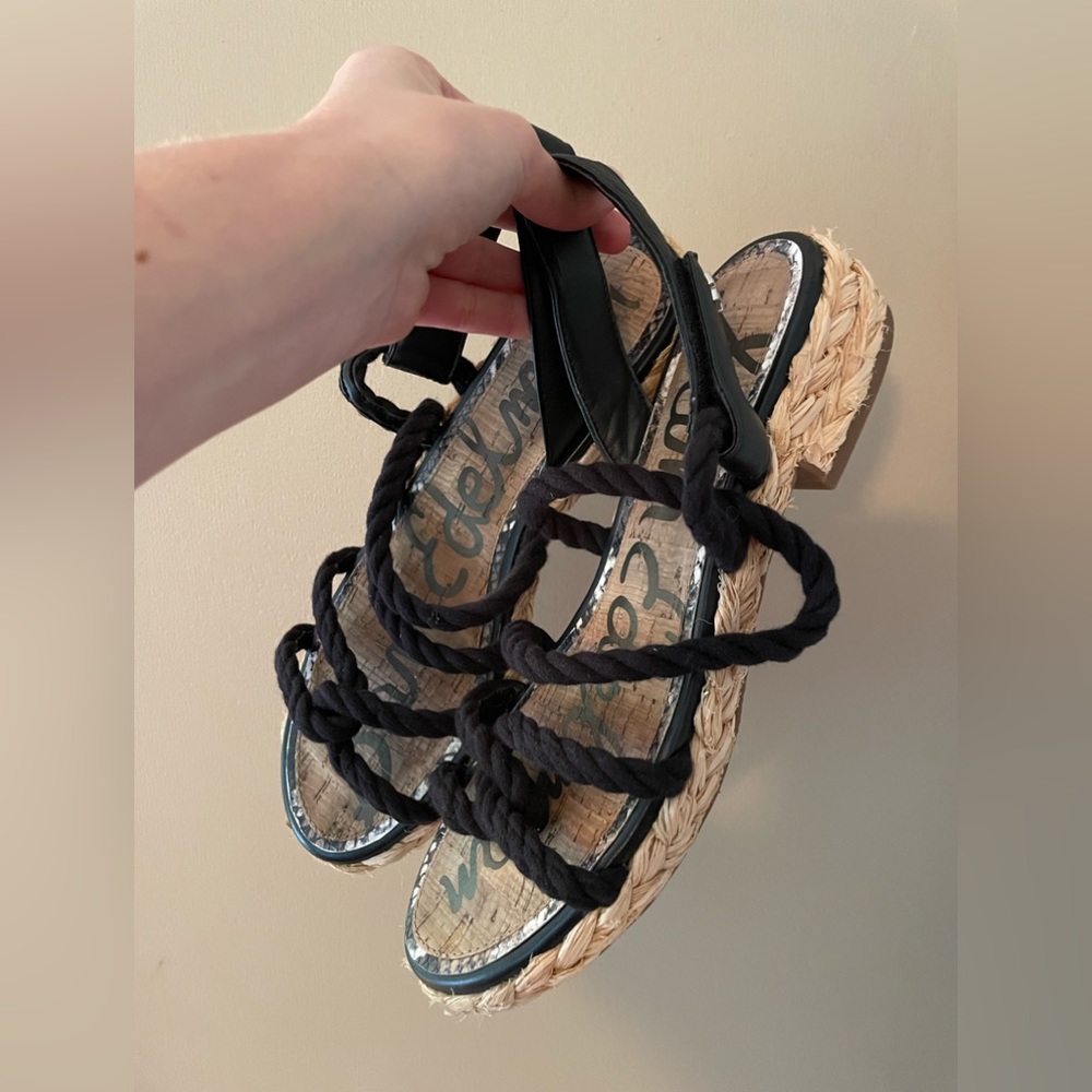 Sam Edelman Black and Tan Sandals